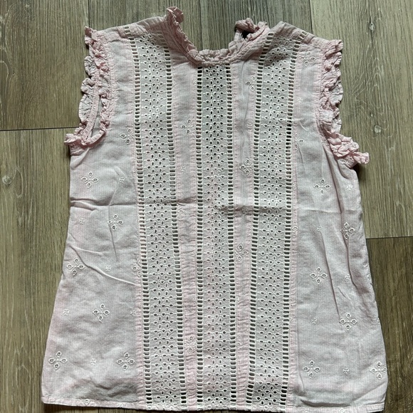 Topshop Tops - Topshop Pink Eyelet Blouse